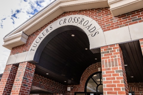 Arched entrance of Tuckers Crossroads School